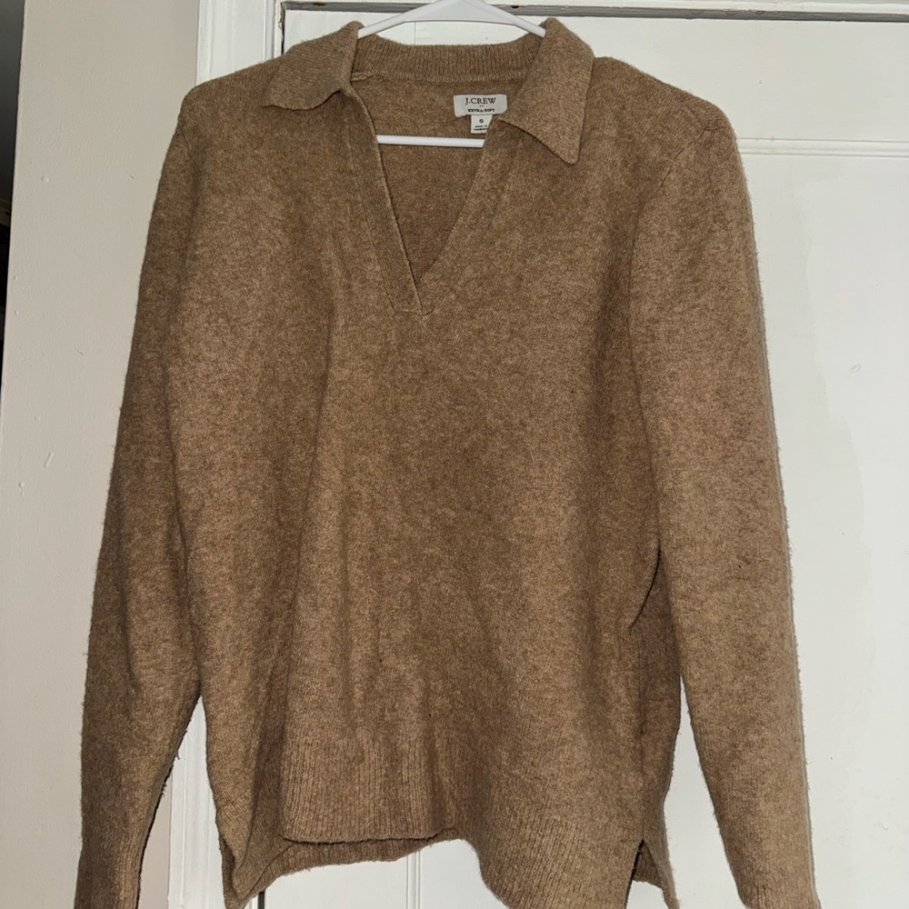 J. Crew Women's V-Neck Sweater in Tan - Picture 3 of 4